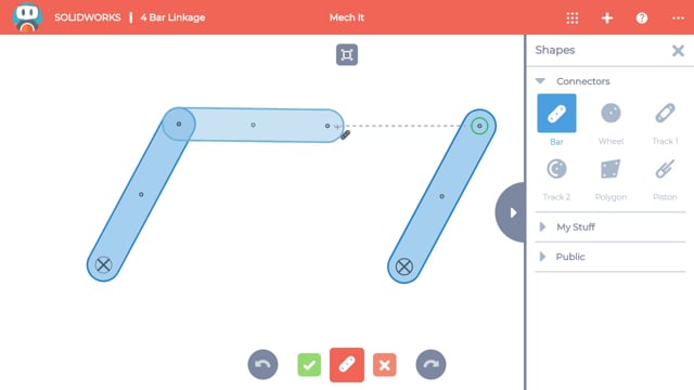 Use Mech It to create a four-bar linkage