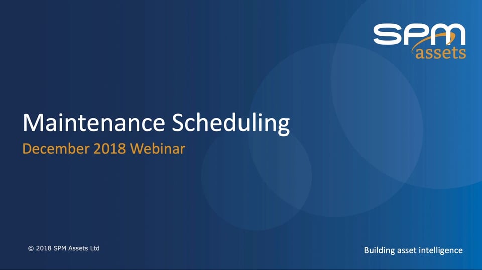 Webinar: Maintenance Scheduling on Vimeo