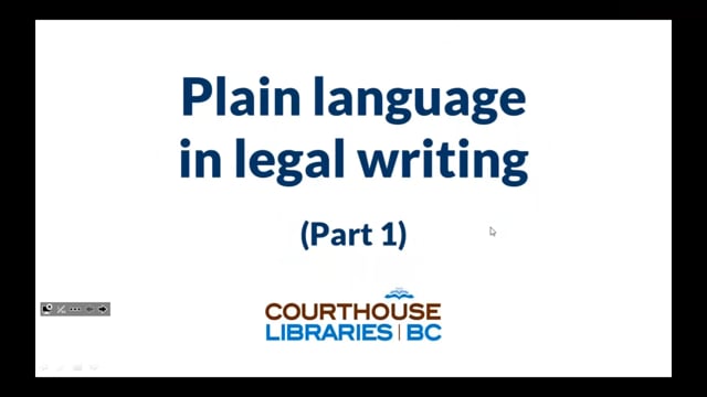 Plain Language In Legal Writing