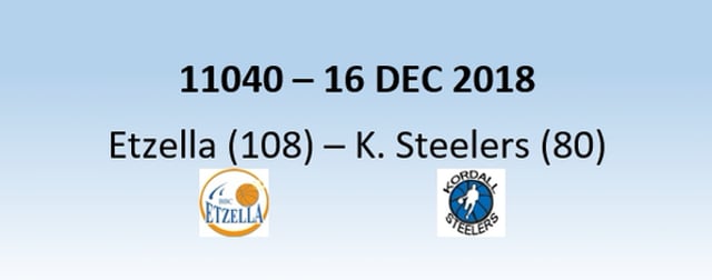 N1H 11040 Etzella Ettelbruck (108) - Kordall Steelers (80) 16/12/2018