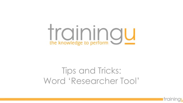 Word Tip – Researcher Tool