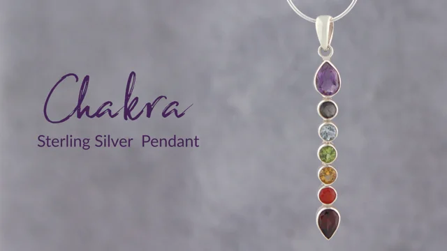 7 Gemstones Sterling Silver Chakra Pendant by Buddha Groove