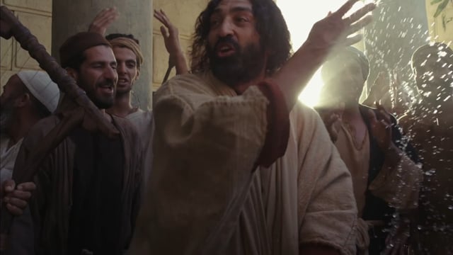 Jesus being praised in streets