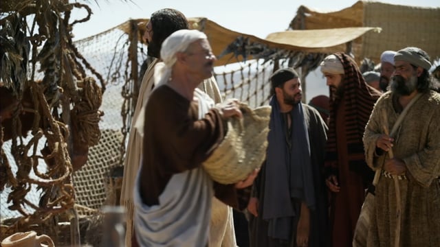 Jesus speaking with townsmen