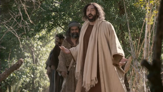 Jesus teaching in wilderness