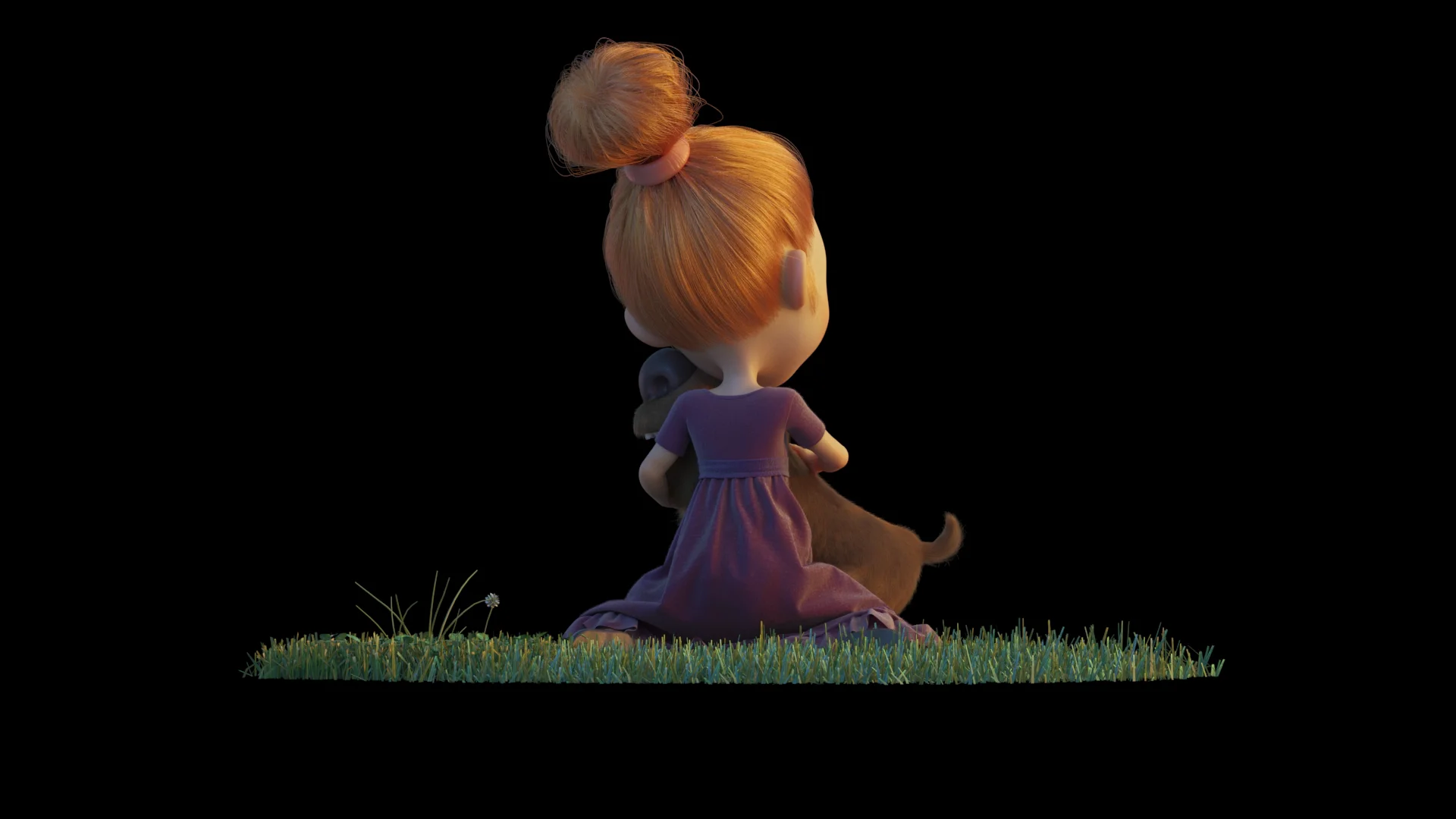 Girl &amp; Dog - 3D