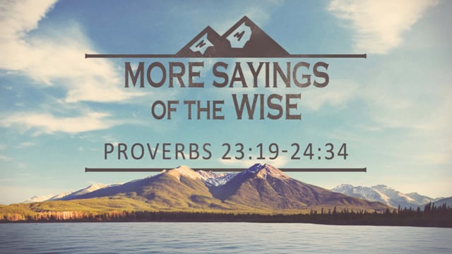 More Sayings of the Wise - PRO 23