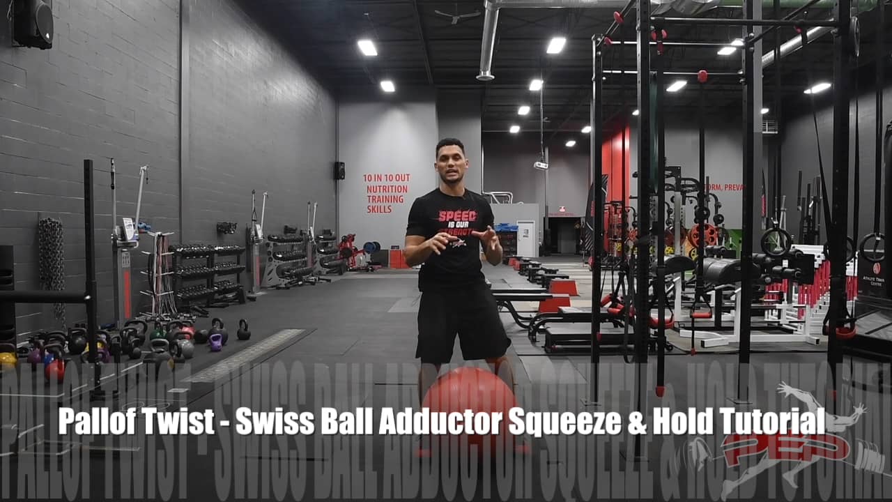 Pallof Twist Swiss Ball Adductor Squeeze & Hold Tutorial on Vimeo