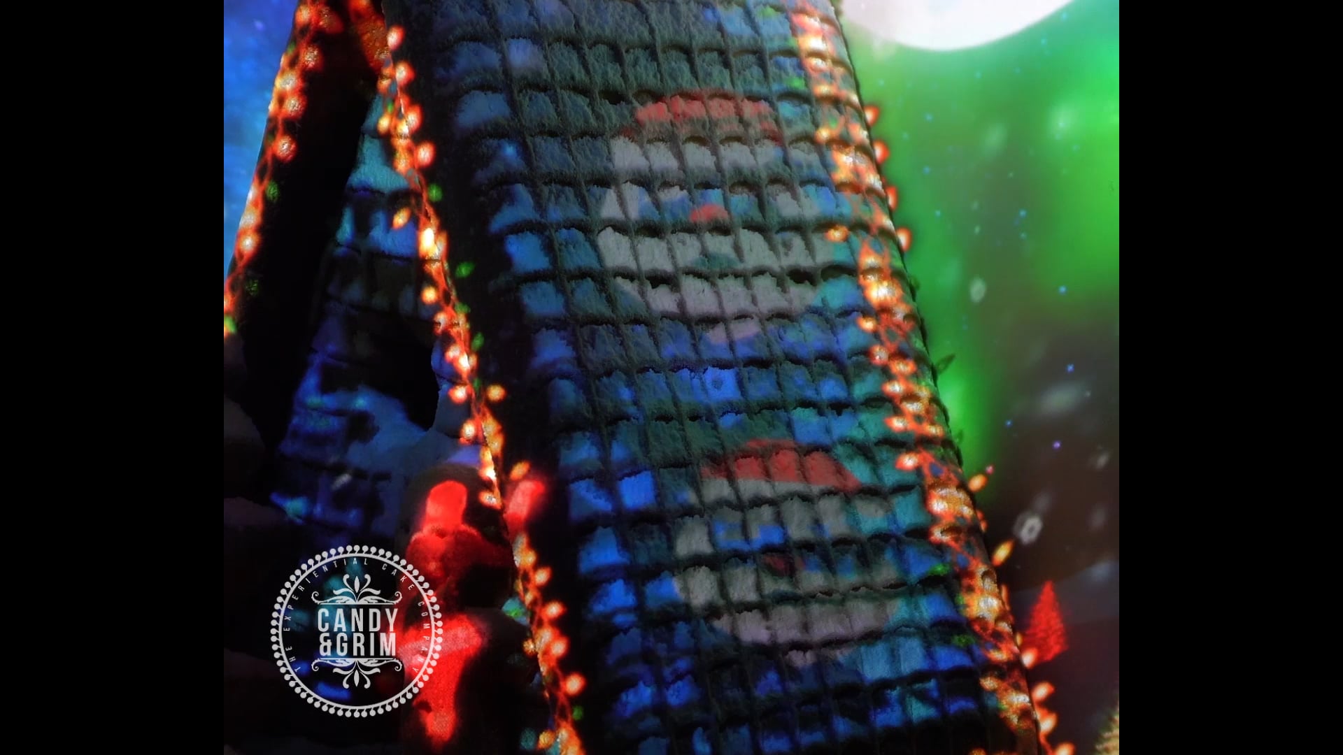 Candy And Grim Cakes Projection Mapped Christmas Ginger Bread House with Festive Animation-