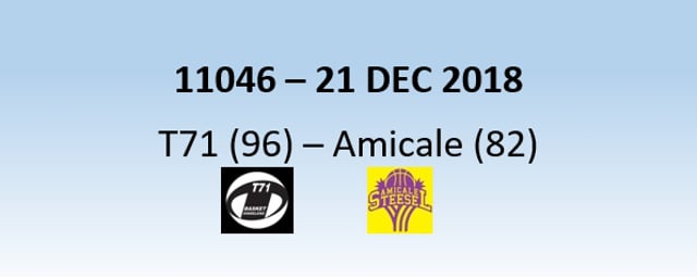 N1H 11046 T71 Dudelange (96) - Amicale Steinsel (82) 21/12/2018