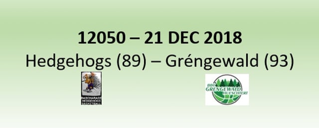 N2H 12050 Hedgehogs Bascharage (89) - Grengewald Hueschtert (93) 21/12/2018