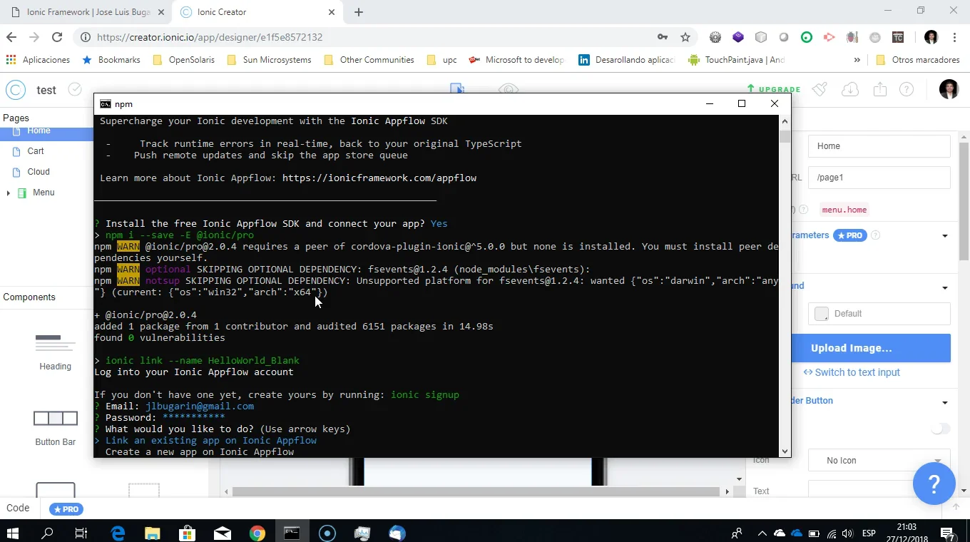 Hello World Ionic Framework | Jose Luis Bugarin | Desarrollo Web ...