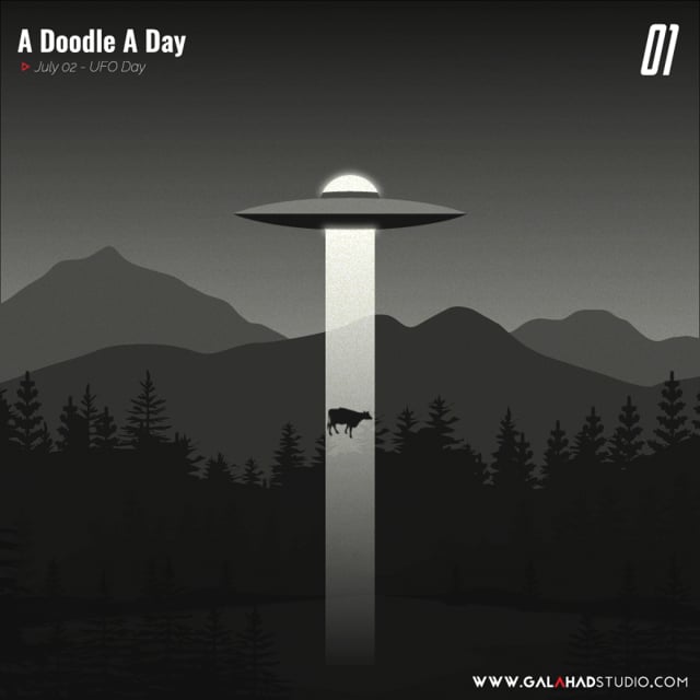 A Doodle a Day 01 - Día mundial de los Ovnis
