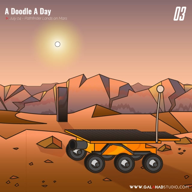 A Doodle a Day 03 - El Pathfinder aterriza en Marte