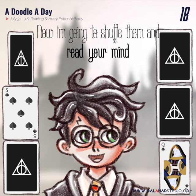 A Doodle a Day 18 - Nacimiento de J.K. Rowling y Harry Potter