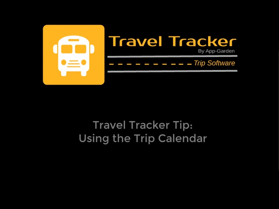 Travel Tracker Tip Using The Trip Calendar On Vimeo