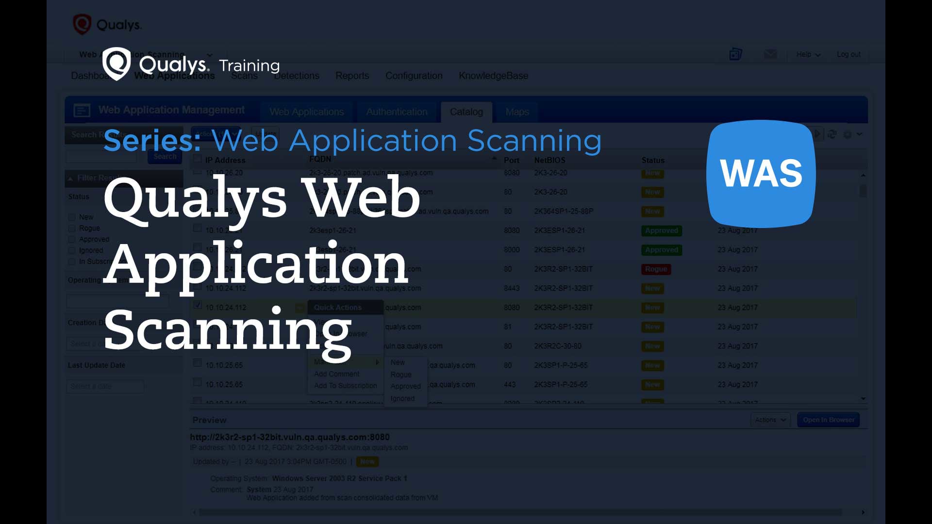 Video Library: Web Application Scanning | Qualys, Inc.