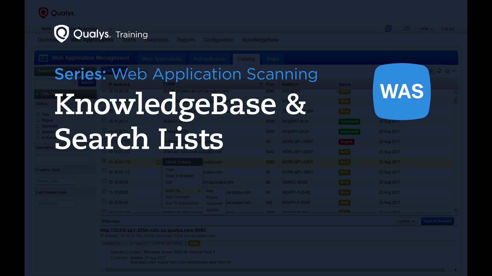 KnowledgeBase & Search Lists