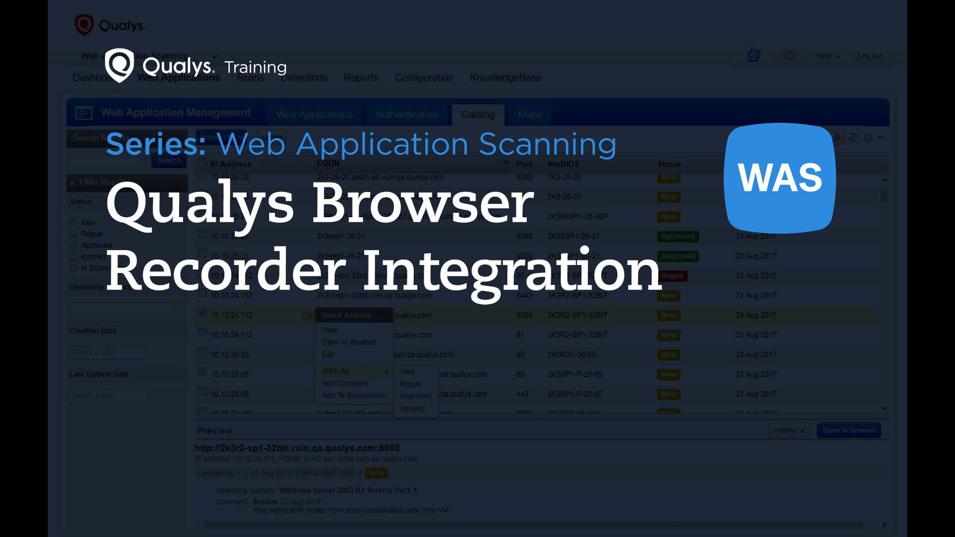 Qualys Browser Recorder Integration