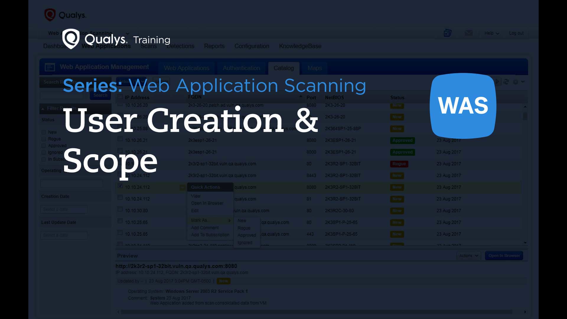 User Creation and Scope