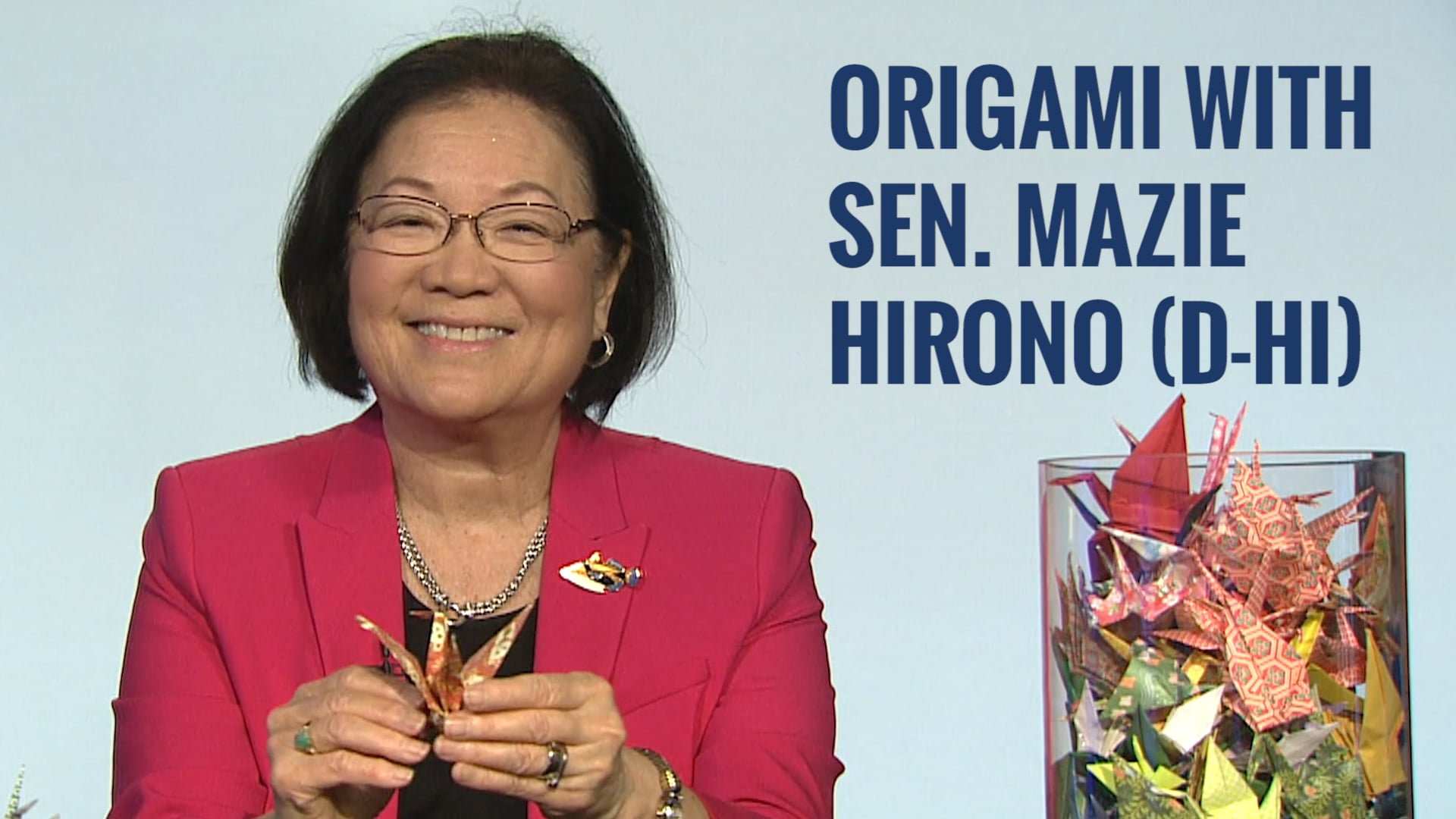 Sen. Mazie Hirono teaches how to make a paper crane