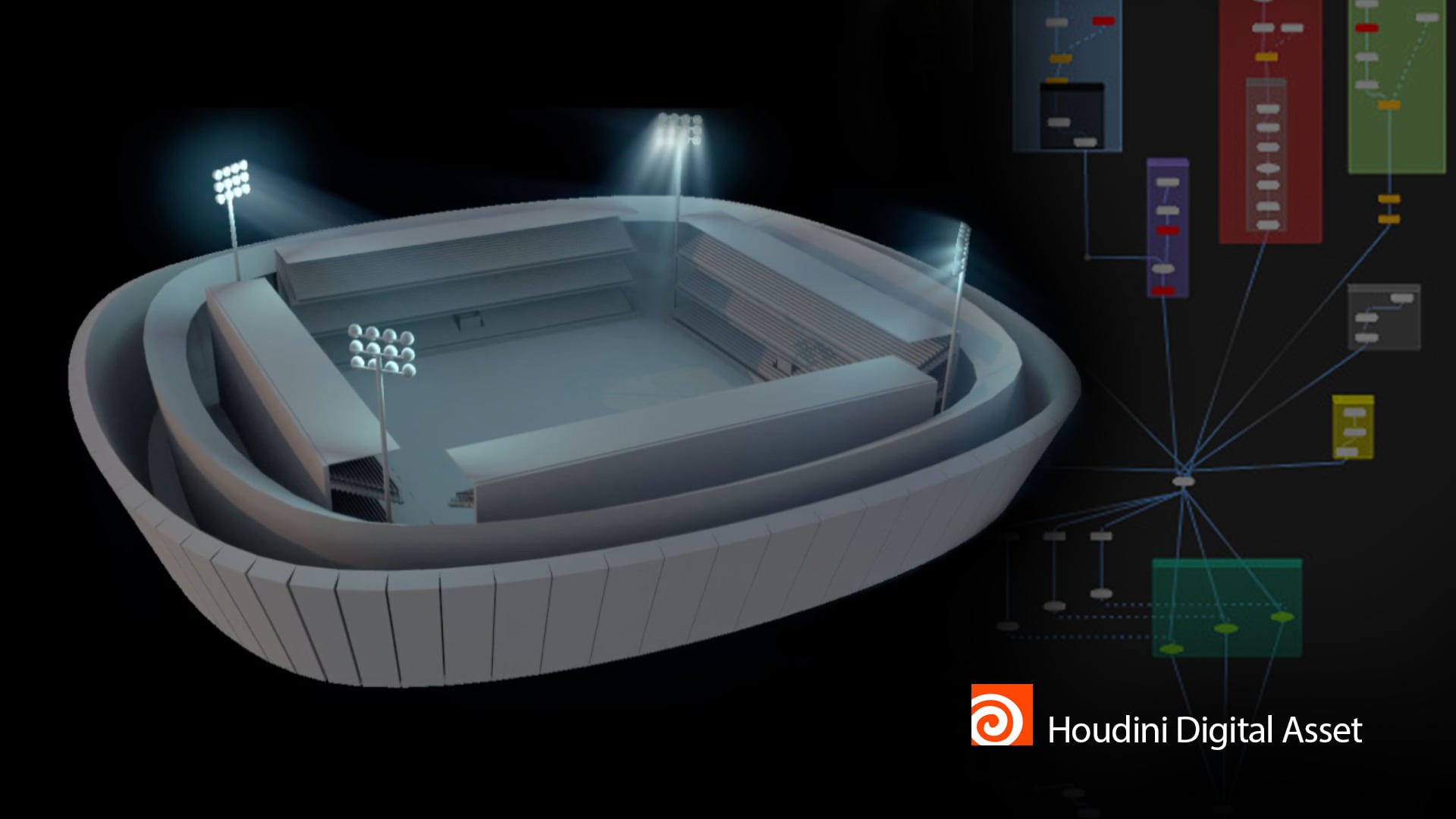 Procedural stadium | Houdini Digital Asset (HDA)