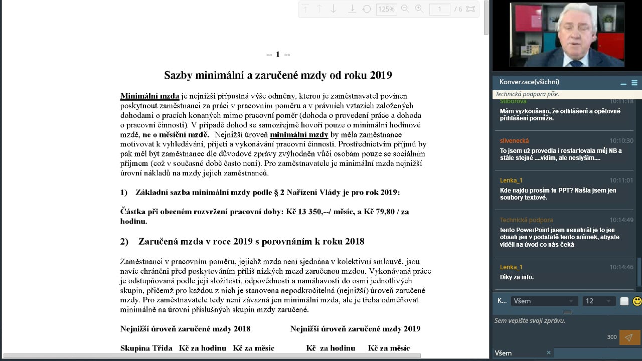 Novinky ve mzdách v roce 2019