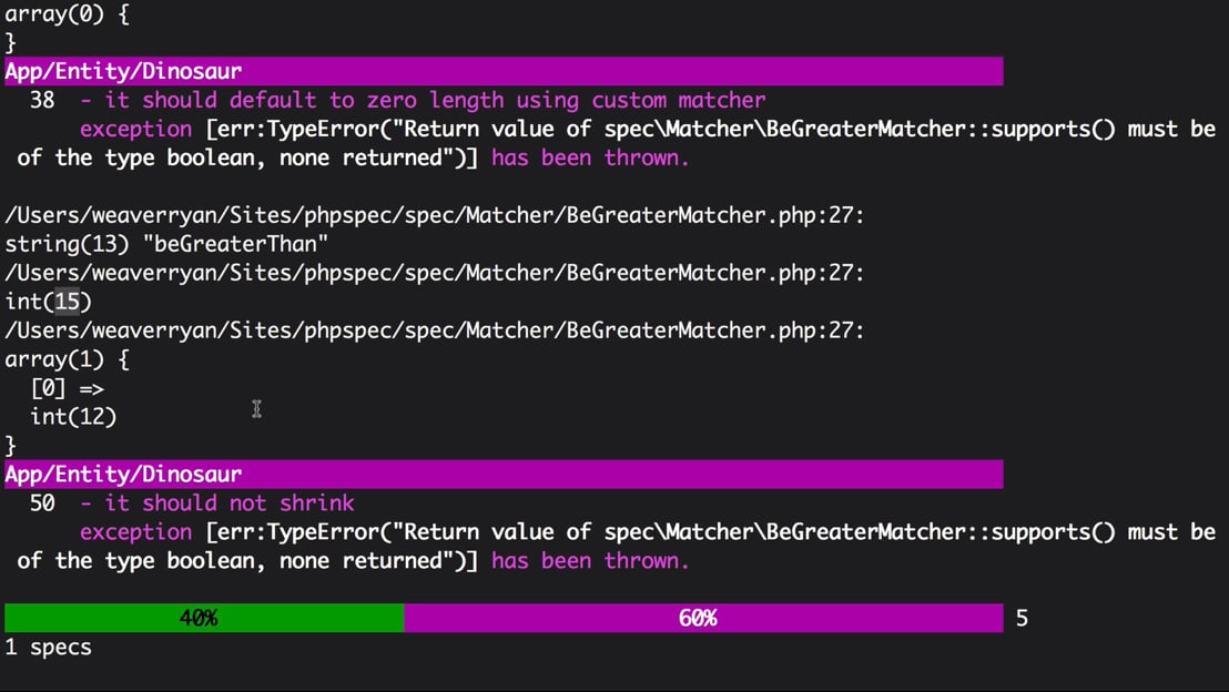 Dummies > phpspec: Testing *Designing* with a Bite