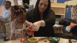 Watch Khloe plays with dough