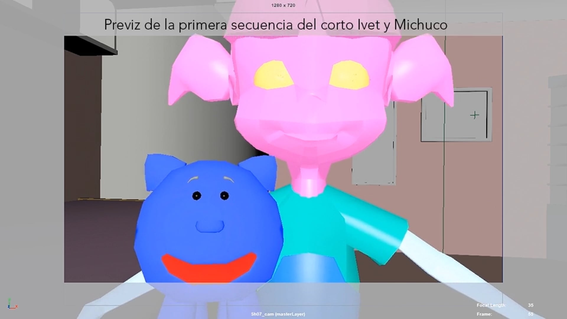 Previz de la primera parte del cortometraje Ivet y Michuco.