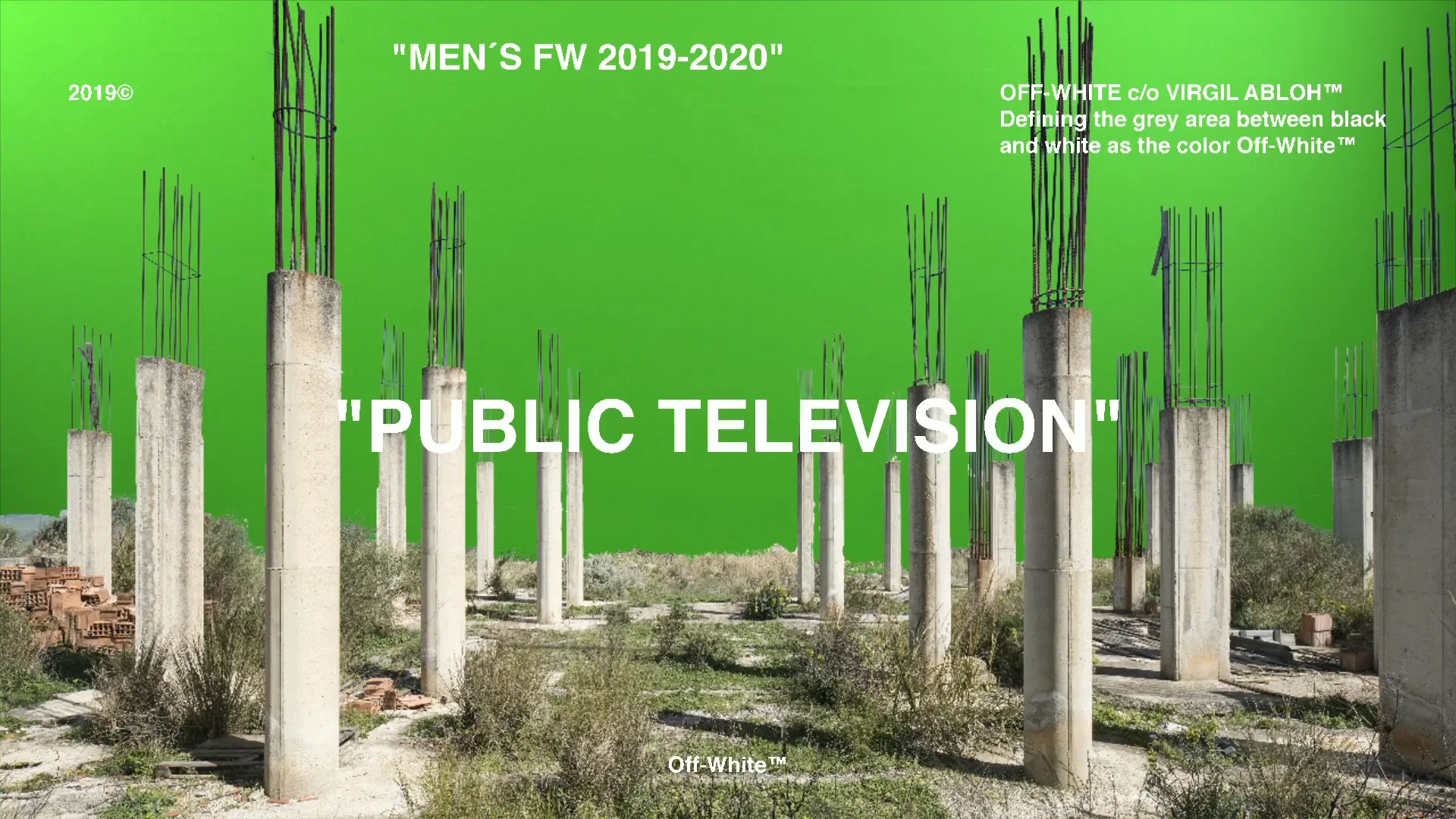 Public white. Off White public Television 2020.