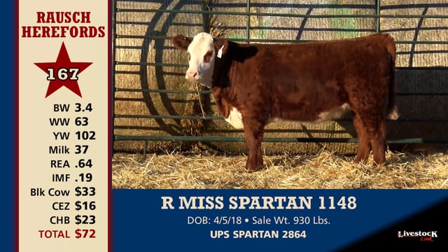 Lot #167 - R MISS SPARTAN 1148