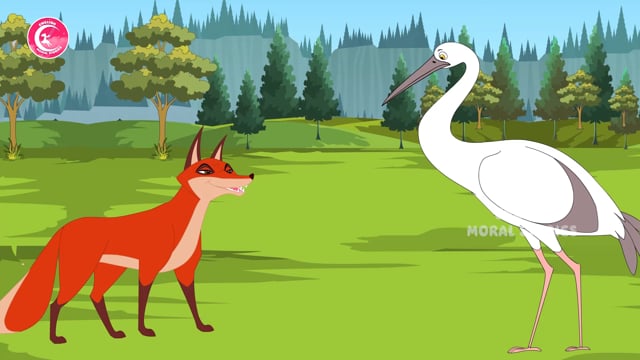 The Fox And The Crane | Animated English Moral Stories for Kids | Kids English fairy Tales