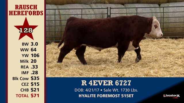 Lot #128 - R 4EVER 6727