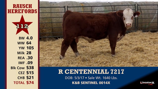 Lot #112 - R CENTENNIAL 7217