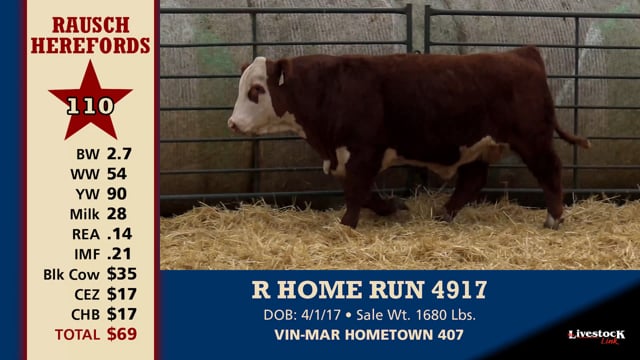 Lot #110 - R HOME RUN 4917