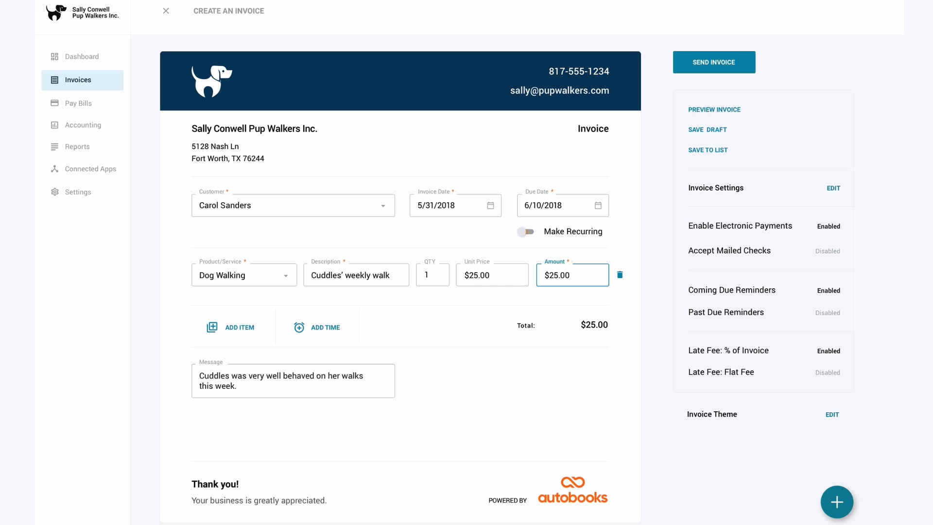 It's Easy to Send Invoices with Autobooks on Vimeo