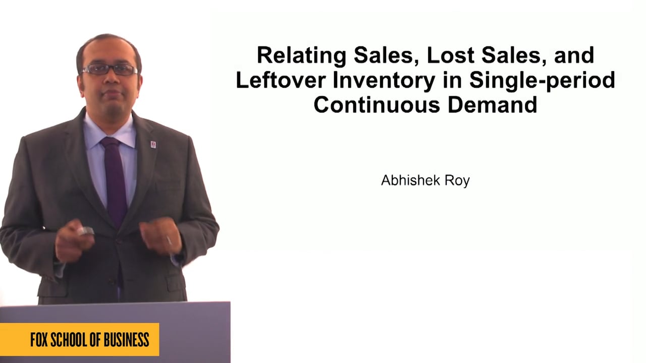 Relating Sales, Lost Sales, and Leftover Inventory in Single-period Continuous Demand