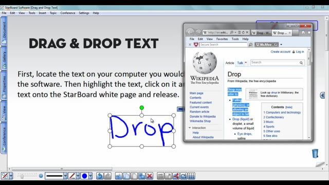Starboard - Drag and Drop Text