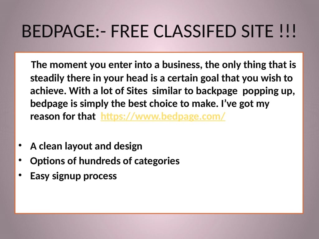 Free classified site bedpage!!!!!!!