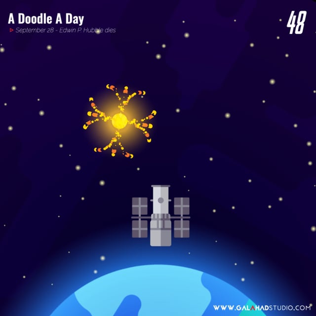 A Doodle a Day 48 - Fallece Edwin P. Hubble