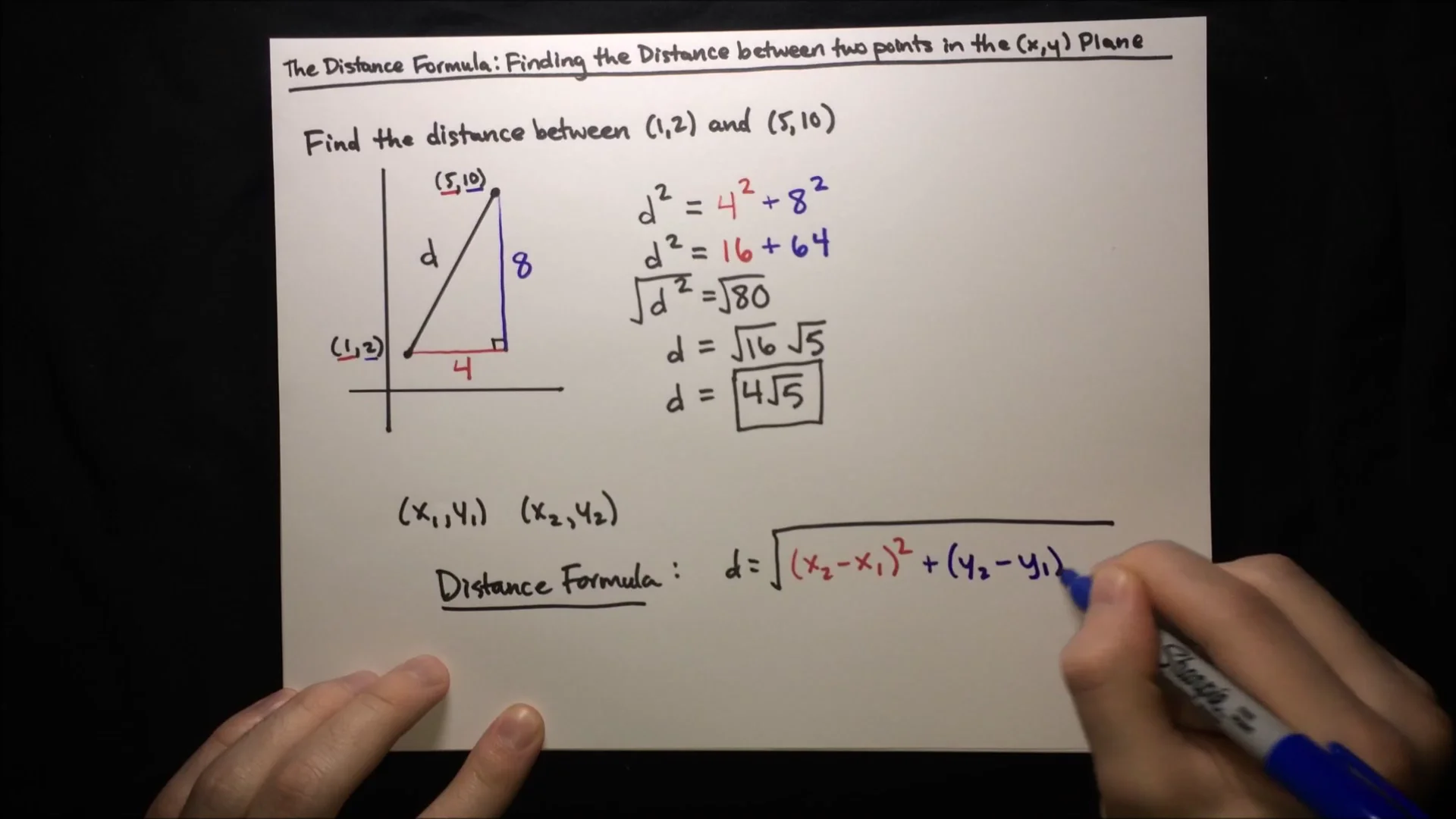 Formula to find distance store between two points