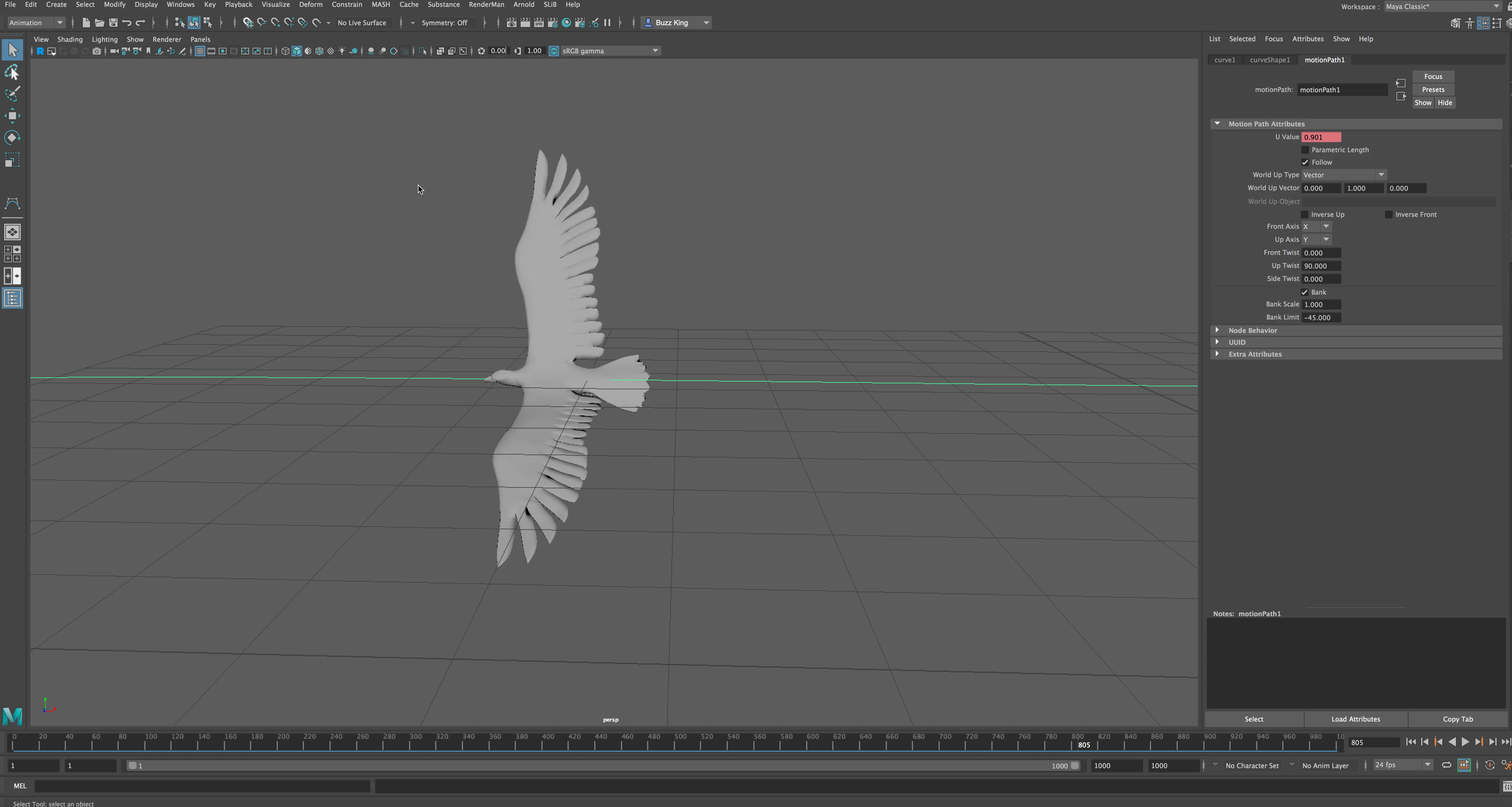 Lesson 24: using a Motion Path to animate a bird to fly in a loop ...