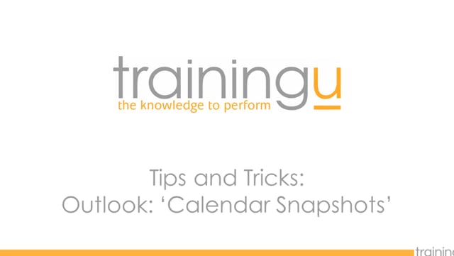 Outlook Tip – Calendar Snapshots