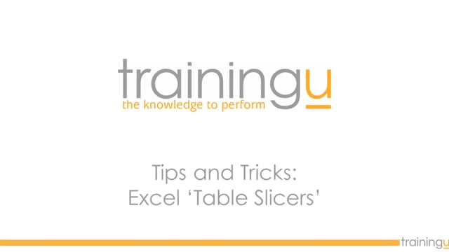 Excel Tip – Table Slicers