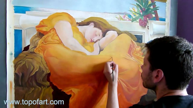 Leighton | Flaming June | Painting Reproduction Video | TOPofART
