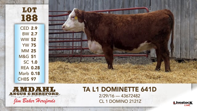 Lot #188 - TA L1 DOMINETTE 641D