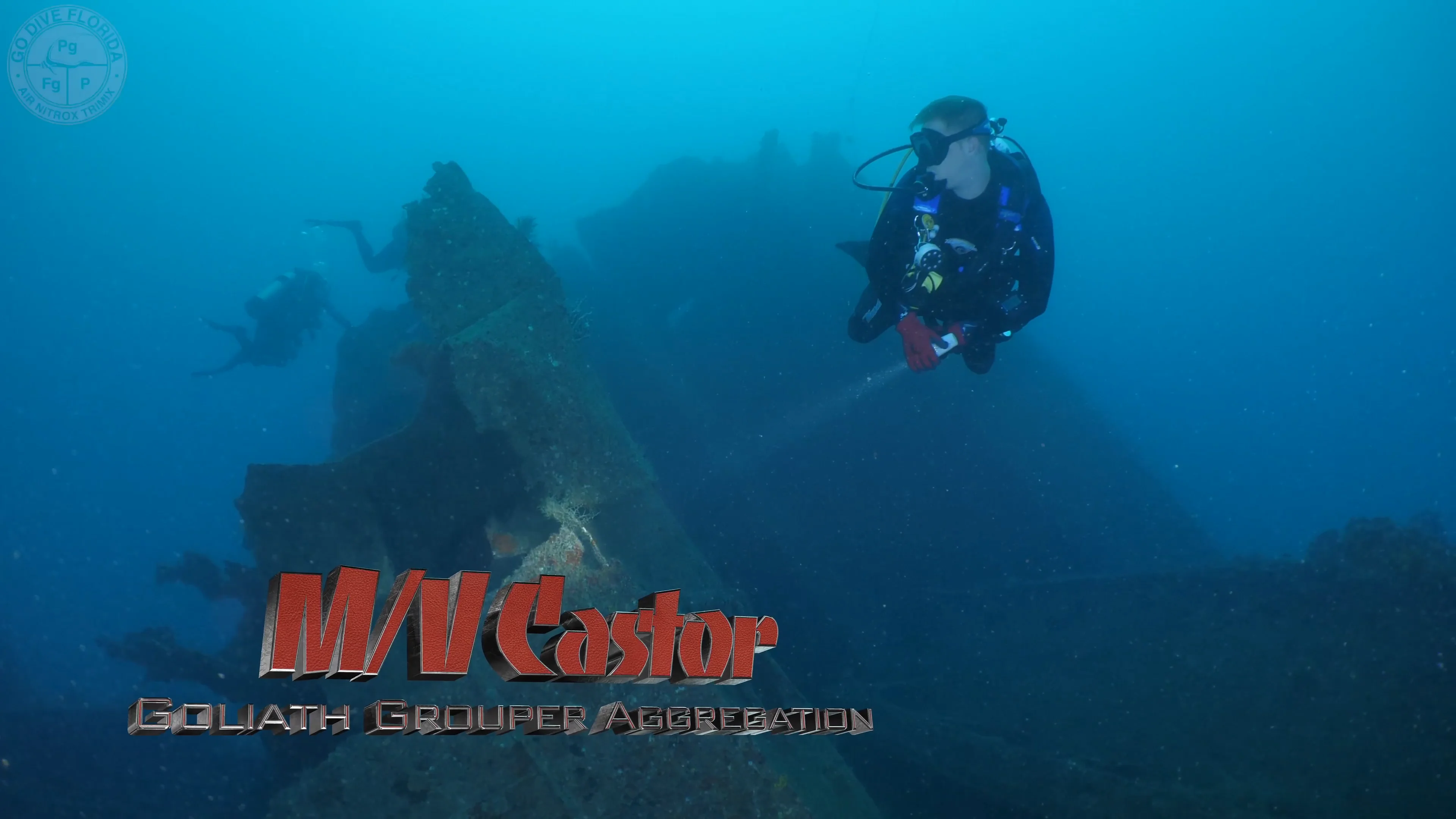 [4k] M/V Castor Wreck and Grouper Aggregation Scuba Dive - Palm Beach, FL
