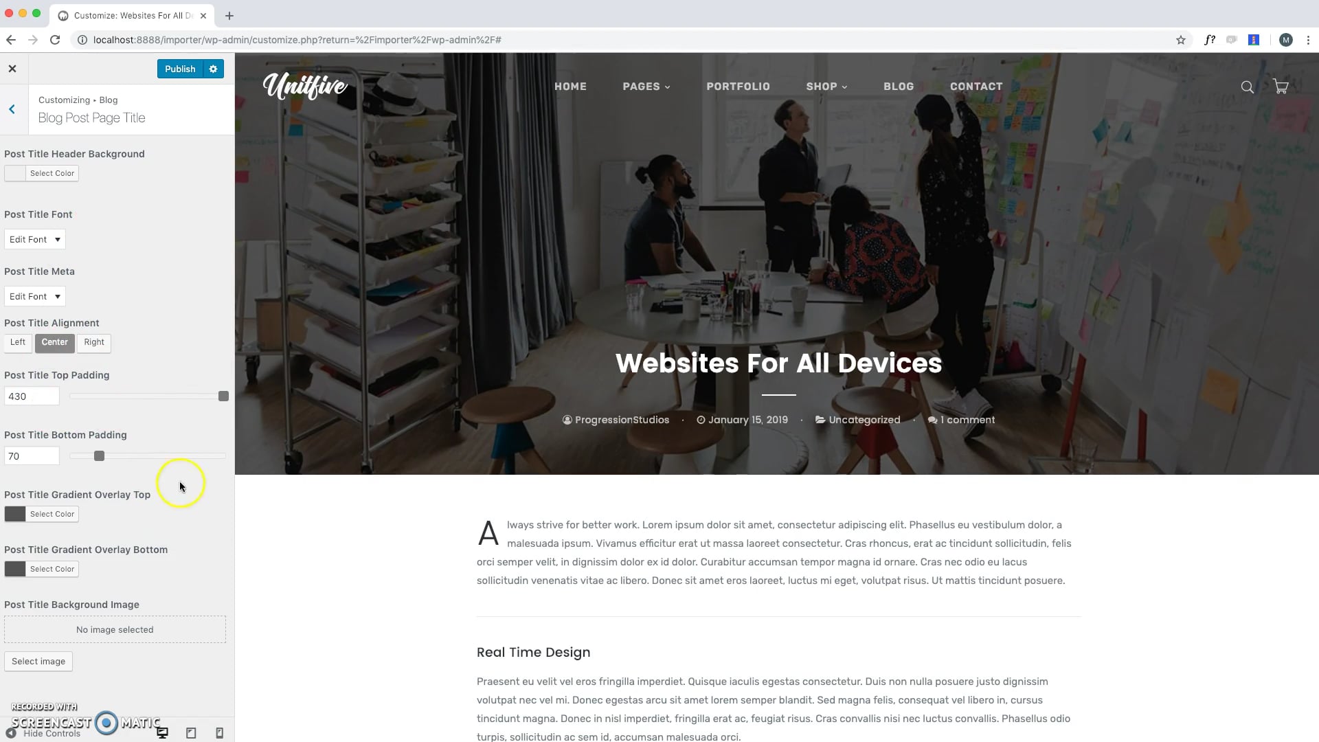 Theme Options - Unit Five on Vimeo