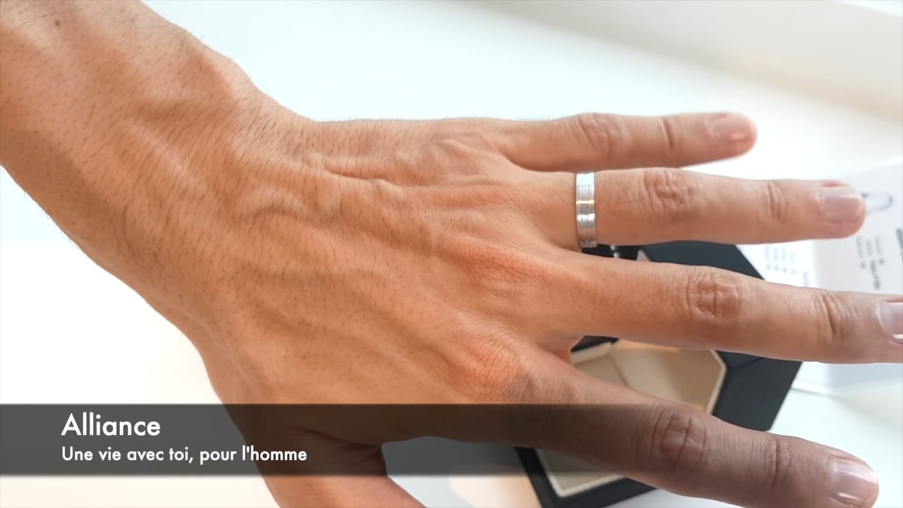 Fede Nuziale Une vie avec toi, oro bianco | Gemperles